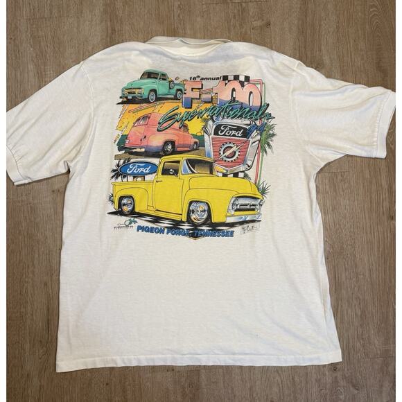 VTG Ford Trucks F-100 Super stop Shirt XL Classic Car Graphic Single Stitch - Picture 1 of 8